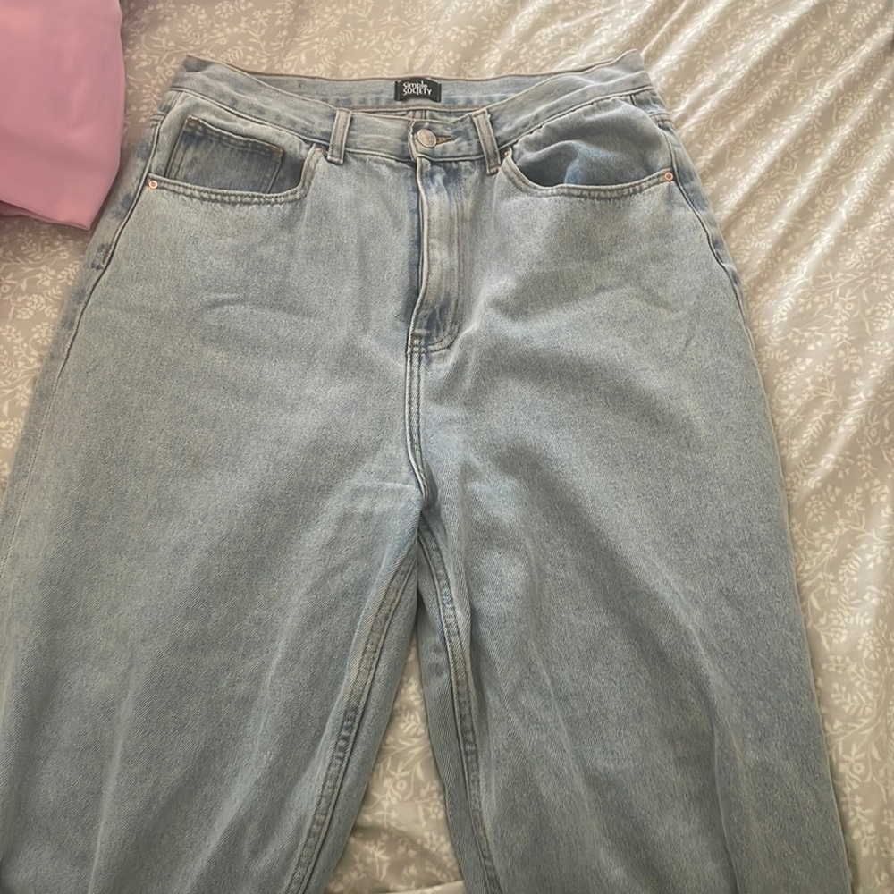 light blue baggy jeans